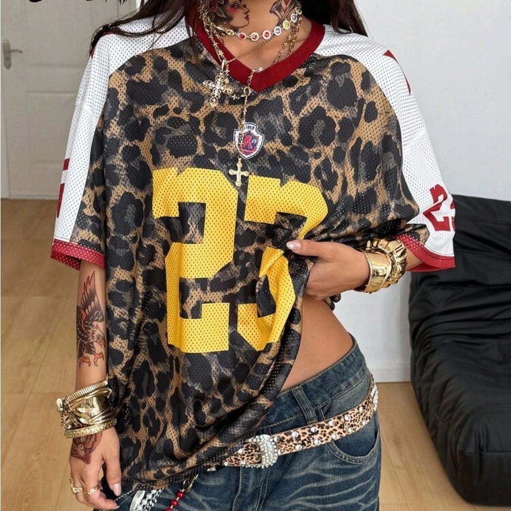 Oversized Leopard Jersey top!!!